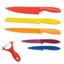 SET 5 COLTELLI DA CUCINA ANTI-ADERENTI PROFESSIONALI PELA VERDURE COLORATI