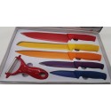 SET 5 COLTELLI DA CUCINA ANTI-ADERENTI PROFESSIONALI PELA VERDURE COLORATI