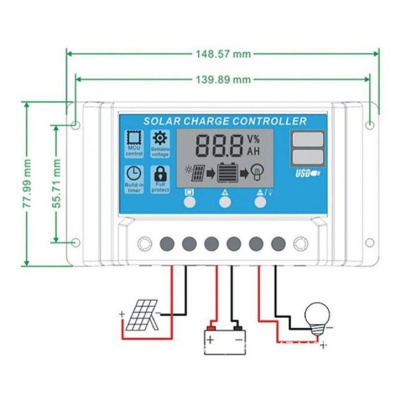 DOBO Regolatore di carica solare pannello 10A 20A 30A camper casa i...