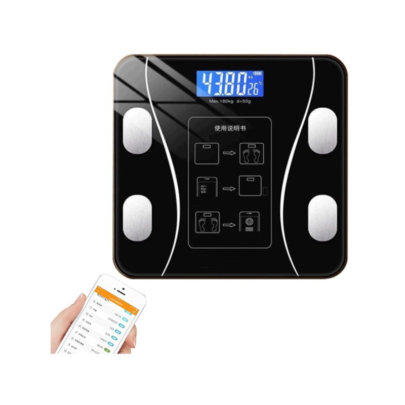 BILANCIA PESAPERSONE INTELLIGENTE BLUETOOTH DIGITALE ELETTRONICA 180KG CALORIE