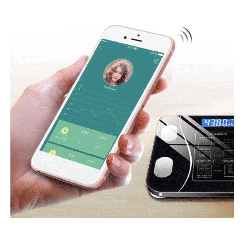 BILANCIA PESAPERSONE INTELLIGENTE BLUETOOTH DIGITALE ELETTRONICA 18...