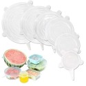 Set 6x Coperchio Silicone Guarnizioni alimentare cucina riutilizzabile ciotola