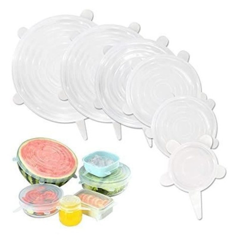 Hongu Set 6x Coperchio Silicone Guarnizioni alimentare cucina riuti...