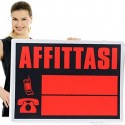 Cartello affittasi formato gigante 70x50 cm pvc affitto recapito telefonico