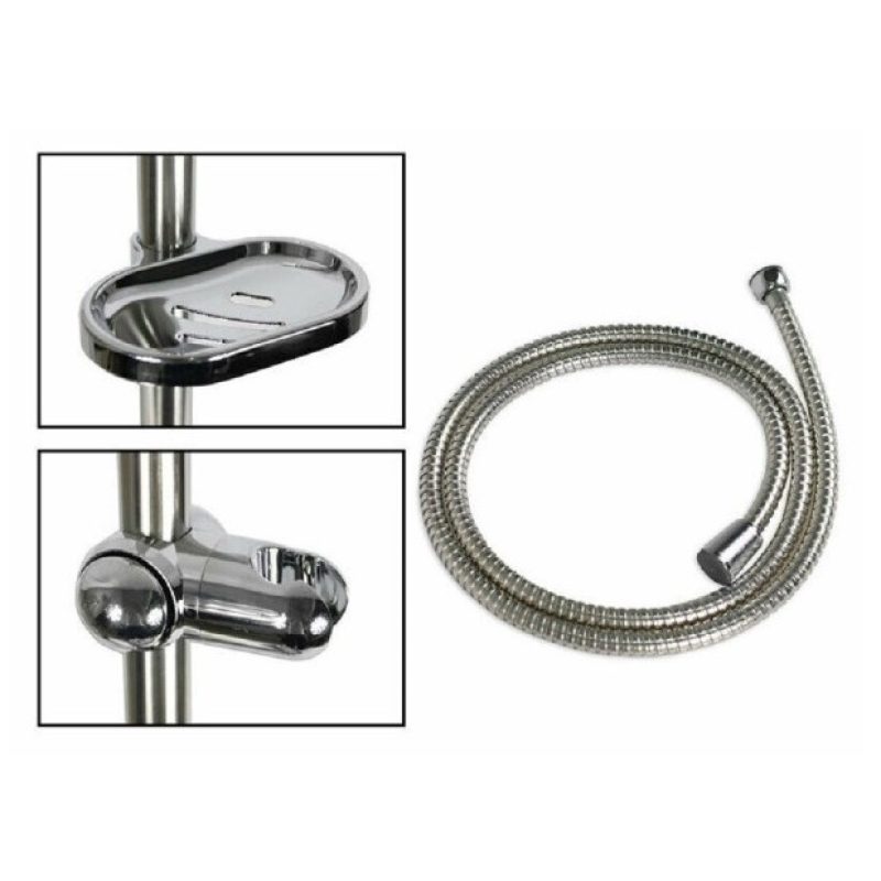 Iron Asta Saliscendi doccia con soffione 8 getti set per colonna do...