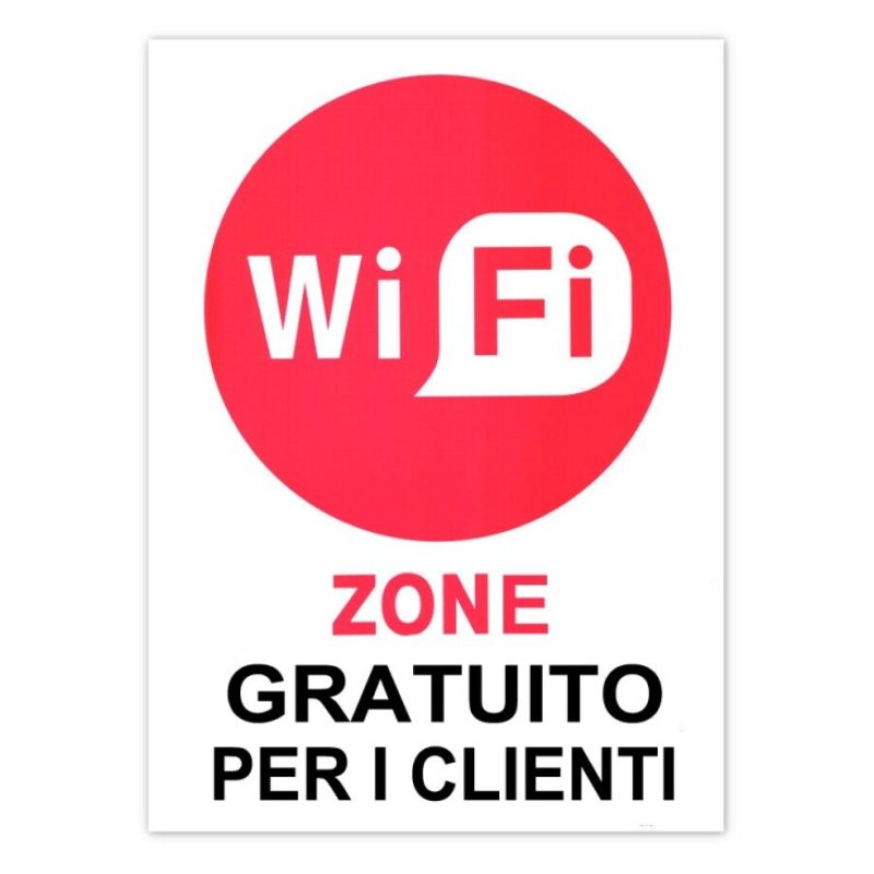 Hongu 6x cartello wifi zone formato grande 20x30 cm pvc segnaletica...