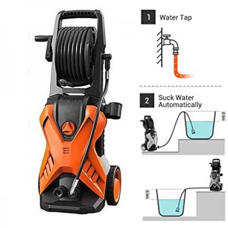Idropulitrice portatile lavaggio alta pressione elettrica acqua 165bar 2200W