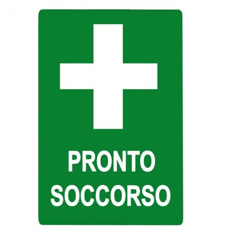 Cartello PRONTO SOCCORSO Plastificato PVC 20x30 cm segnaletica emergenza verde