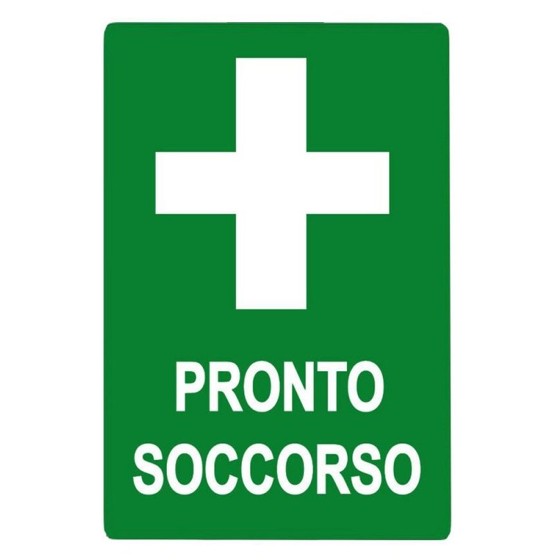 Hongu Cartello PRONTO SOCCORSO Plastificato PVC 20x30 cm segnaletic...