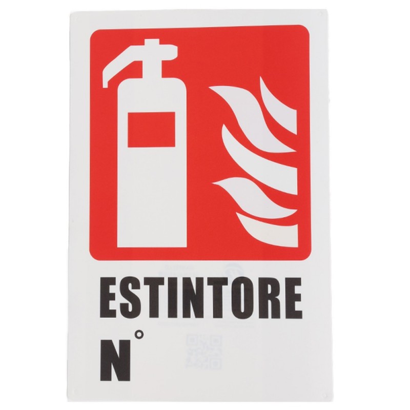 Cartello ESTINTORE N Plastificato 20x30 targa segnaletico Antincendio sicurezza