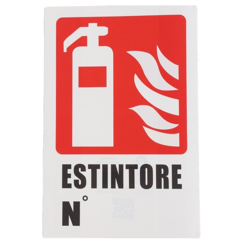 Hongu Cartello ESTINTORE N Plastificato 20x30 targa segnaletico Ant...