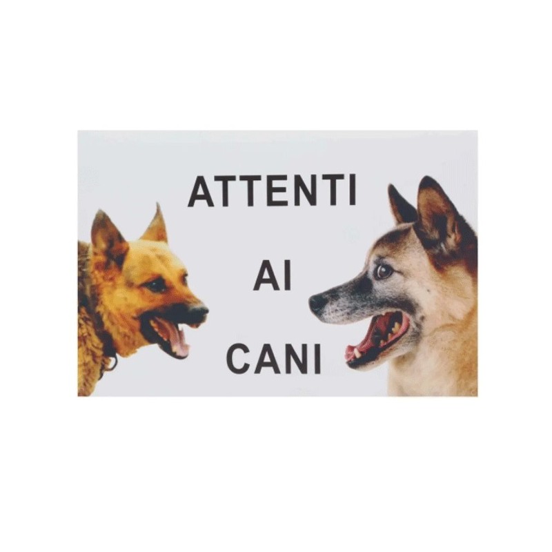6x cartello ATTENTI AI CANI AL CANE AVVISO 20*30 CM CARTELLI PVC Segnaletico