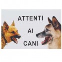 6x cartello ATTENTI AI CANI AL CANE AVVISO 20*30 CM CARTELLI PVC Segnaletico