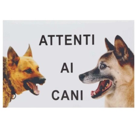 cartello ATTENTI AI CANI AL CANE AVVISO 20*30 CM CARTELLI PVC Segnaletico