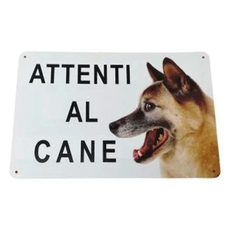 Hongu 6x cartello ATTENTI AL CANE TARGA AVVISO 20X30 CM 1MM CARTELL...