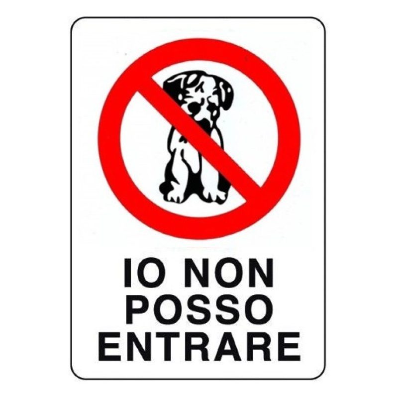 Hongu 6X CARTELLO TARGA SEGNALE IO NON POSSO ENTRARE DIVIETO CANI 2...