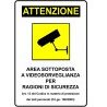 Hongu Cartello Targa AREA SOTTOPOSTA A VIDEOSORVEGLIATA Videosorveg...