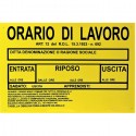 Cartello Orario di Lavoro 30 x 20 cm PVC Segnaletico targa negozio ufficio