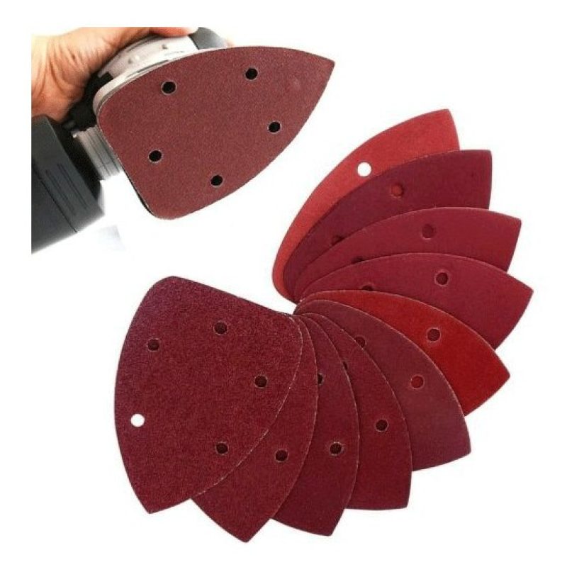 Hongu 10x Fogli carta vetrata abrasiva triangolare velcro dischi 40...