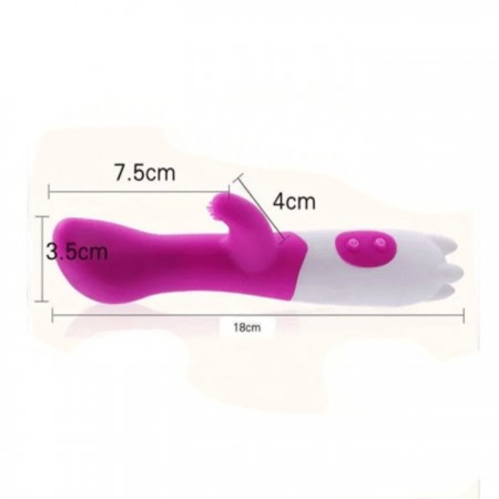 Vibratore Rabbit Doppio Sesso Vaginale Clitoride Fallo Dildo Silicone sicuro toy