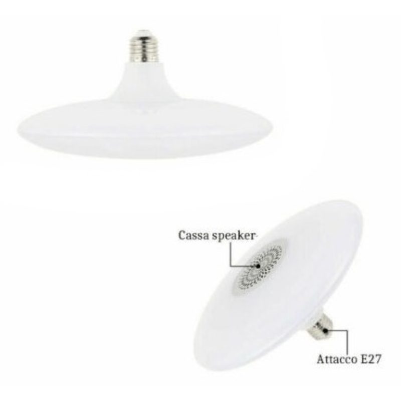 Driwei LAMPADINA LED BLUETOOTH UFO LUCE BIANCA RGB LAMPADA CASSA AL...