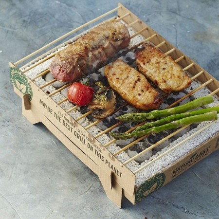 Barbecue Griglia portatile ecologico BBQ monouso biodegradabile riciclabile gril