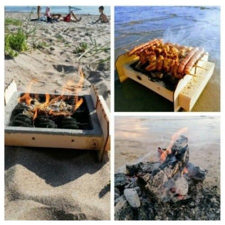 Barbecue Griglia portatile ecologico BBQ monouso biodegradabile riciclabile gril