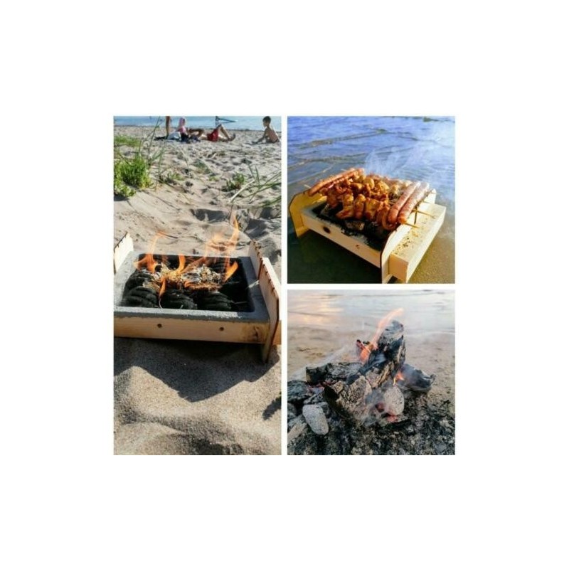 Barbecue Griglia portatile ecologico BBQ monouso biodegradabile ric...