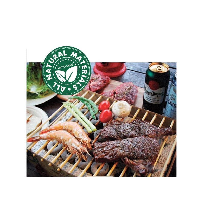 Barbecue Griglia portatile ecologico BBQ monouso biodegradabile ric...