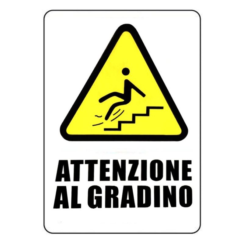 Hongu 6x Cartello Attenzione al gradino 30x20cm PVC Segnaletico tar...