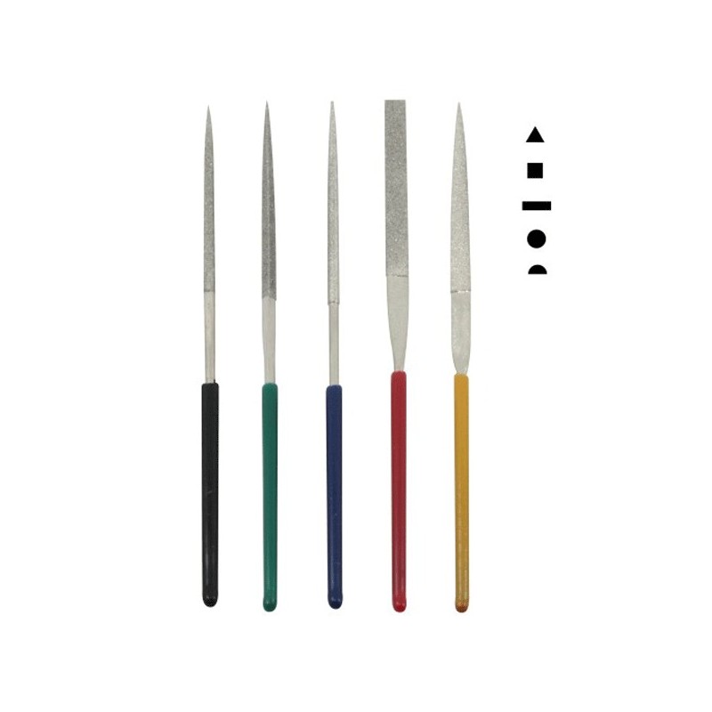 Set di 5 lime diamantate per acciai duri e costruzioni stampi metallo 5x180mm