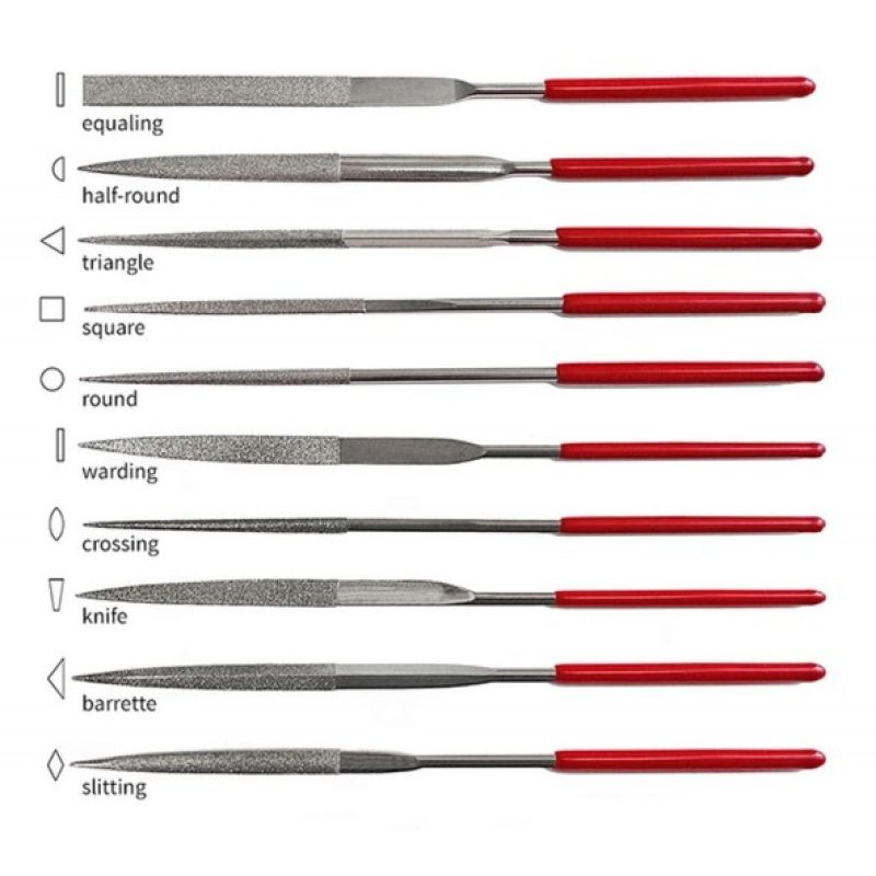 Hongu Set 10 Lime ad Ago di Precisione Diamantate 3X140mm Raspe per...