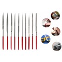 Set 10 Lime ad Ago di Precisione Diamantate 3X140mm Raspe per Metallo Legno