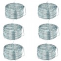 6 rotoli di Filo di ferro zincato Fai da te per legature Dm. 0.7 MT 50  Matassa