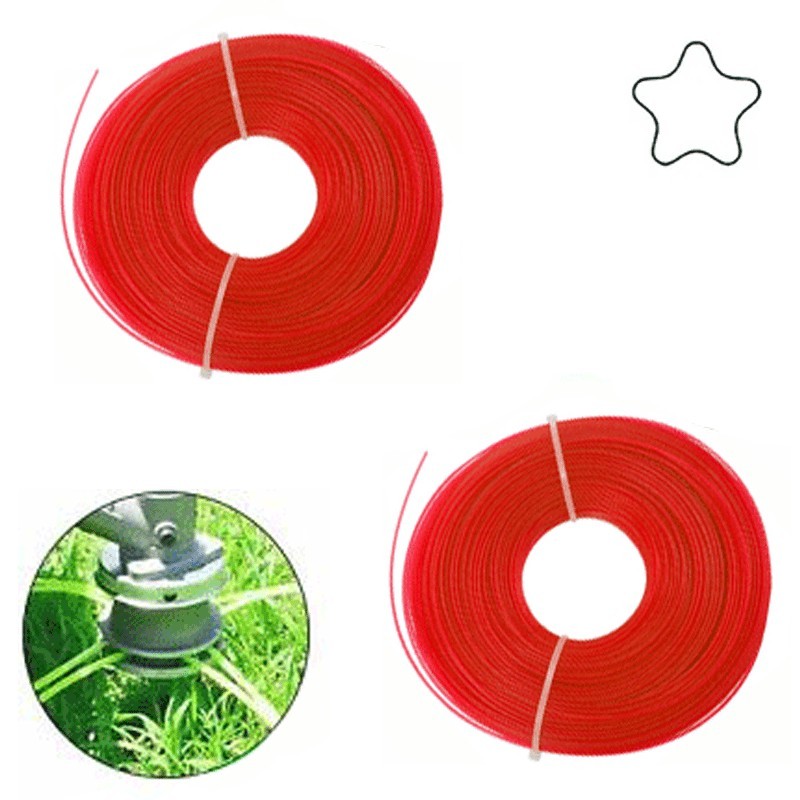 Hongu 2x Rotoli Filo Stella decespugliatore tagliaerba 10m x 3 mm C...