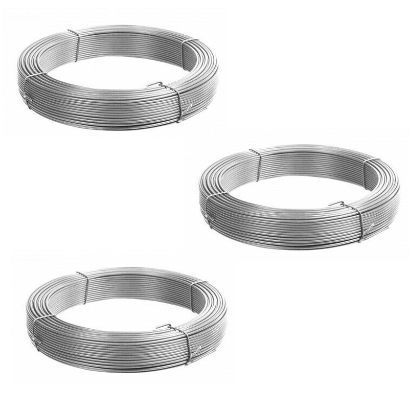 3x rotoli Filo in acciaio Inox misura spessore 2,0mm x 10mt Matassa matassina