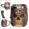 .    Tazza ornamentale scheletro teschio guerriero elmo birra vino vichinga bevande     .