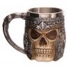 .    Tazza ornamentale scheletro teschio guerriero elmo birra vino vichinga bevande     .