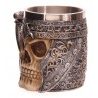.    Tazza ornamentale scheletro teschio guerriero elmo birra vino vichinga bevande     .