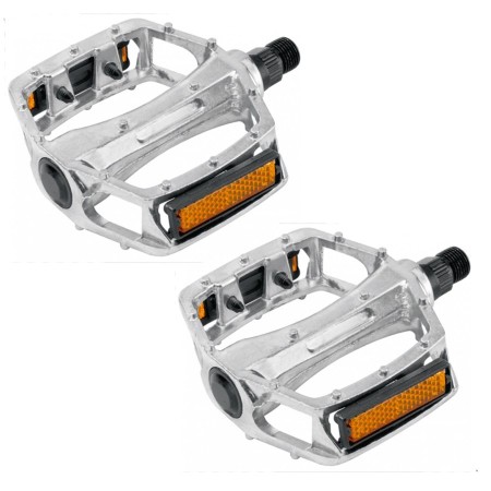 Coppia pedali bici bicicletta alluminio universale rifrangenti lusso antiscivolo