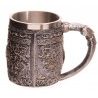 .    Tazza ornamentale scheletro teschio guerriero elmo birra vino vichinga bevande     .