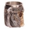 .    Tazza ornamentale scheletro teschio guerriero elmo birra vino vichinga bevande     .