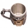 .    Tazza ornamentale scheletro teschio guerriero elmo birra vino vichinga bevande     .