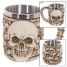 Vichinga scheletro teschio boccale ornamentale tazza bevande guerriero gotica