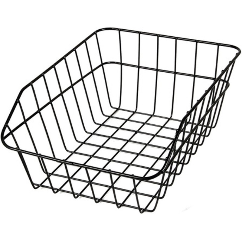 CESTO CESTINO POSTERIORE CON GANCI BICICLETTA BICI NERO PORTA TUTTO PACCHI