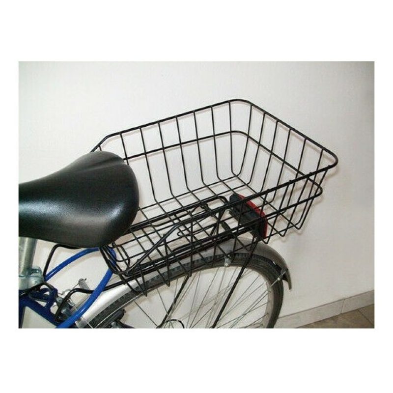 Hongu CESTO CESTINO POSTERIORE CON GANCI BICICLETTA BICI NERO PORTA...