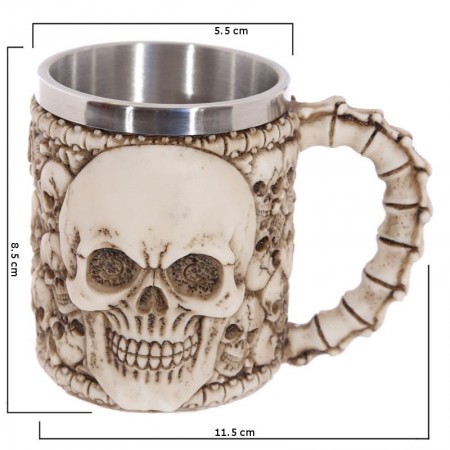 Vichinga scheletro teschio boccale ornamentale tazza bevande guerriero gotica