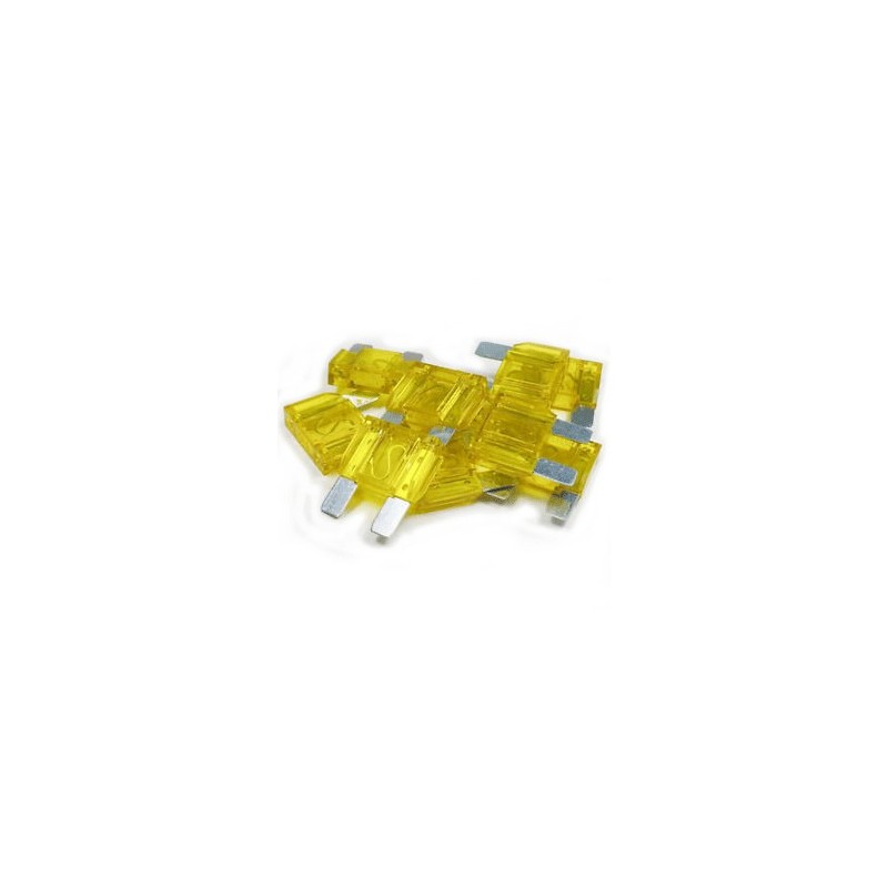 10x MAXI Fusibili Fusibile 20A Auto Moto Camper Lamellari Lamellare Lama giallo