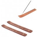 2x PORTA BRUCIA INCENSI LEGNO CM 25 CON INTARSI OTTONE PER INCENSI IN STICK