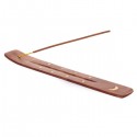 2x PORTA BRUCIA INCENSI LEGNO CM 25 CON INTARSI OTTONE PER INCENSI IN STICK